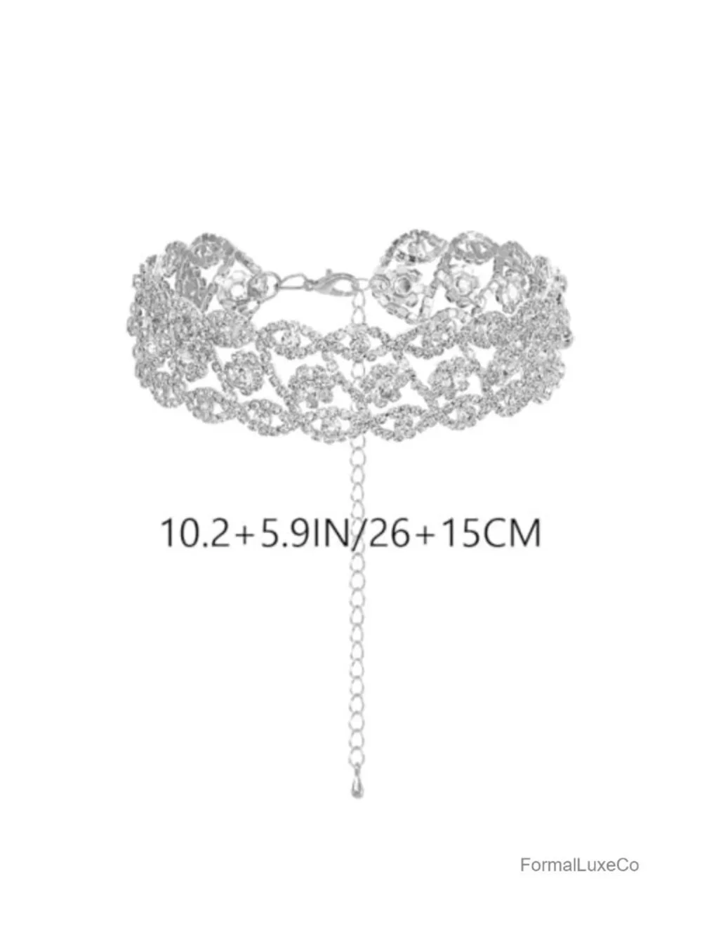 Rhinestone Choker Necklace Jewelry Sparkly Bling Prom Costume